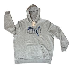PUMA Mens Hoodie Sweatshirt Size 3XL Gray Blue Loungewear Sporty Dad